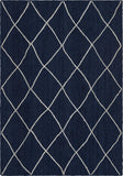 Unique Loom Braided Jute Trellis Hand Braided Solid Rug Navy Blue, Ivory 6' 1" x 9' 0"
