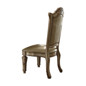 English Elm Bone Plush Tufted Arm Chair with Floral Carved Wood Back, Nailhead Trim & Tapered Legs for Luxe Seating Taupe+Gold B062P209283