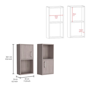 English Elm Oba Beige 2-Pc Wall-Mounted Bathroom Medicine Cabinet with Open & Closed Storage, Compact Design B070P188847