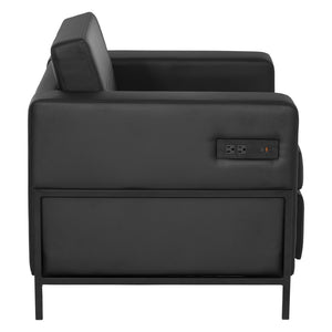 OSP Home Furnishings Arctic Club Chair Faux Leather with Usb Charging for Executive Office or Hotel Lounge Use ARCT51-U65