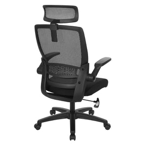 OSP Home Furnishings Mesh Back Ergonomic Manager Chair with Adjustable Headrest Lumbar Support for Home Office EM65151HR-3