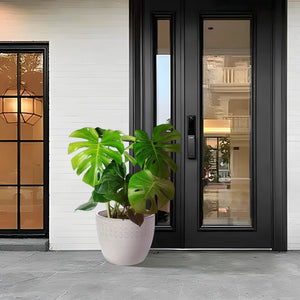 English Elm Set Of 3 Ceramic Flowerpots - Handcrafted Modern Planters In Ancient White For Stylish Spaces W3273P321485-GIGA