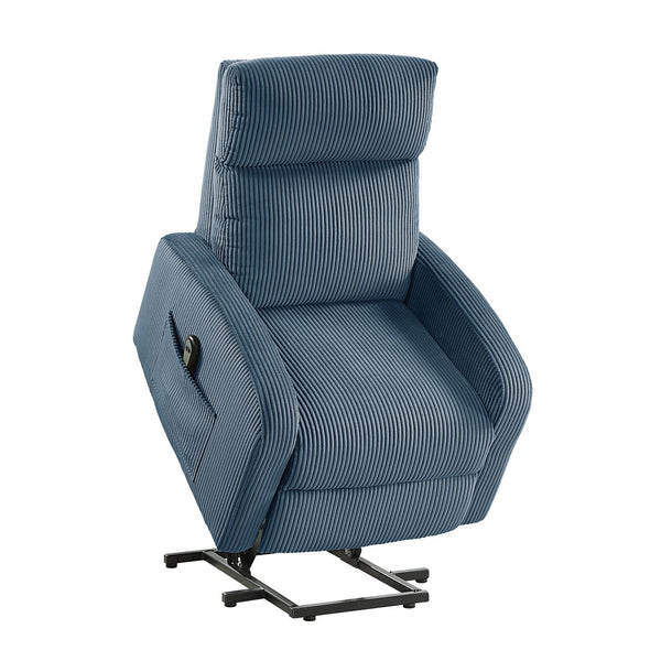 English Elm Contemporary Power Lift Chair Recliner with Plush Corduroy, Foam-Over-Coil Support & Side Pocket Blue 31 L x 29 W x 24 H B011P395833