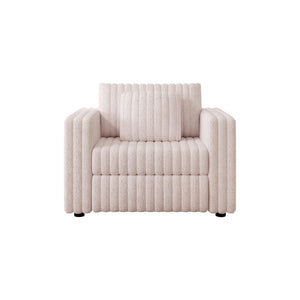 English Elm 44.9" Plush Modular Sofa Single — Removable Zipper Cushions for Easy Washing, Stylish Light Pink Comfort W1767S00014