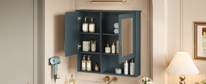 English Elm 2-in-1 Matte Wall Mounted Medicine Cabinet Soft Close Mirror Storage for Bathroom Vanity Blue N710P389456C