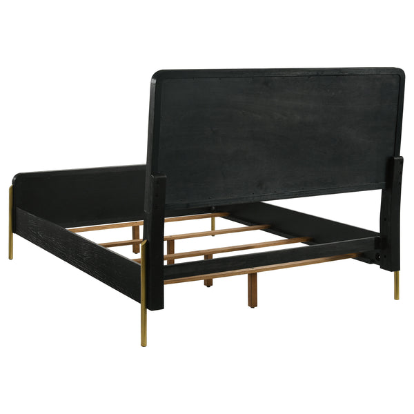 English Elm Anser 4-Piece Eastern King Bedroom Set: Modern Rattan Design With Elegant Black & Natural Finish B062S01254