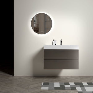 English Elm Alice 36" Gray Wall-Mounted Bathroom Vanity With Pre-Assembled Sink, Stylish Storage & Minimalist Design W1865S00006