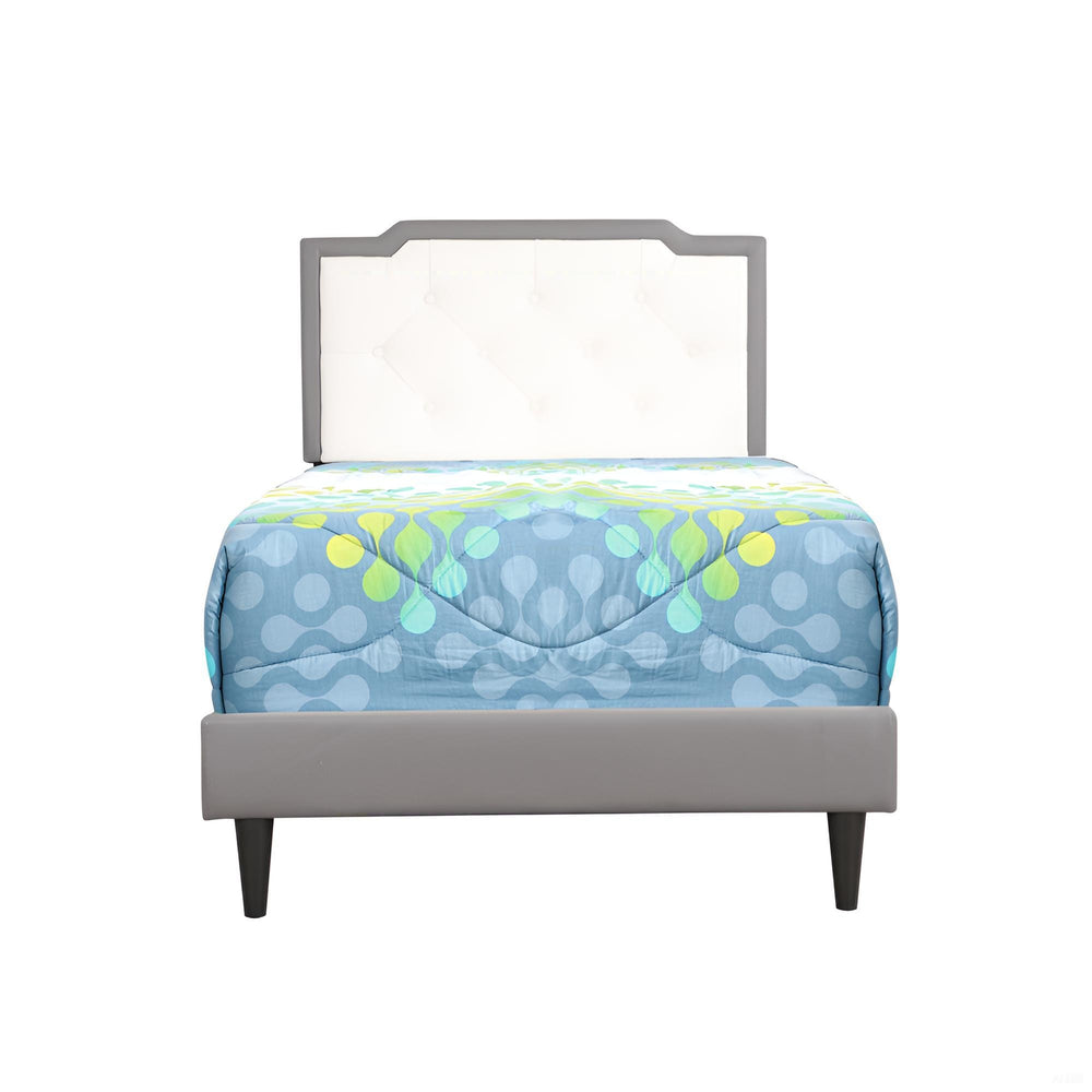 English Elm Stylish Tufted Headboard Queen Bed with Adjustable Height, Sturdy Slats & One-Box Easy Delivery LIGHT GREY 5.5 L x 22.5 W x 45 H B078112137