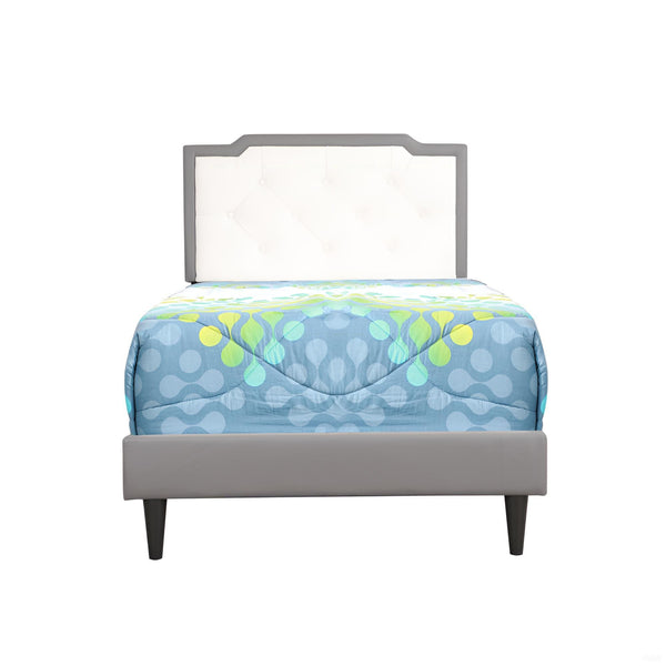 English Elm Stylish Tufted Headboard Queen Bed with Adjustable Height, Sturdy Slats & One-Box Easy Delivery LIGHT GREY 5.5 L x 22.5 W x 45 H B078112137