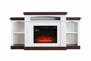 English Elm Electric Fireplace Tv Stand For 70" Tvs - Stylish Mantel With Remote, 3D Flames & Ample Storage W2393S00005