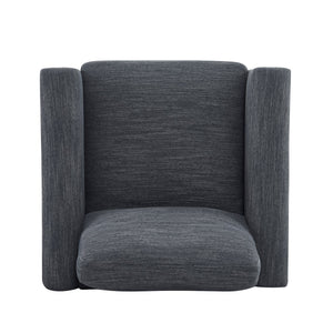 English Elm Christopher Knight Home® - Harmonia Fabric Upholstered Armchair with Rubber Wood Frame, Pillow Back, Square Arms for Cozy Lounging Charcoal,Natural 32.25 L x 30.5 W x 25.75 H N776P248436L