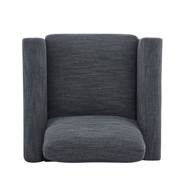 English Elm Christopher Knight Home® - Harmonia Fabric Upholstered Armchair with Rubber Wood Frame, Pillow Back, Square Arms for Cozy Lounging Charcoal,Natural 32.25 L x 30.5 W x 25.75 H N776P248436L