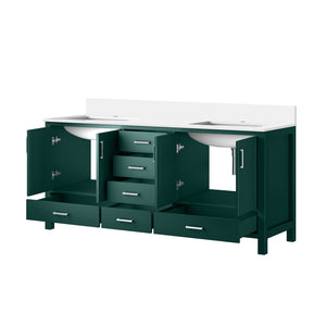 English Elm Green Double Bath Vanity 72 in W x 22 in D with Cultured Marble Top — Solid Wood, Soft-Close, Ample Storage, Scratch-Resistant Surface B2731P259120