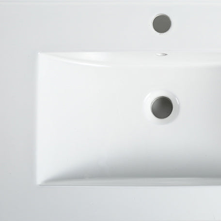 English Elm 36 Inch Ceramic Sink Vanity Top White Gloss Porcelain Integrated Basin with Overflow & Pre-Drilled Hole W1972P222771