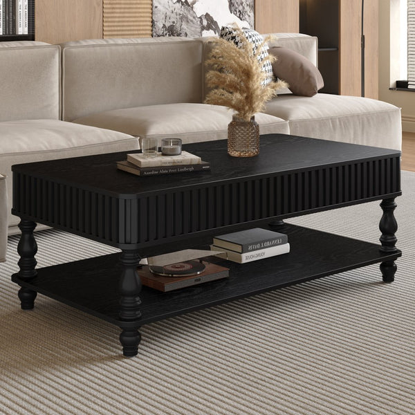 English Elm Mirrored Console Table Silver Glam Entryway Piece with Geometric U Base and Etched Detail Black W1445P370479