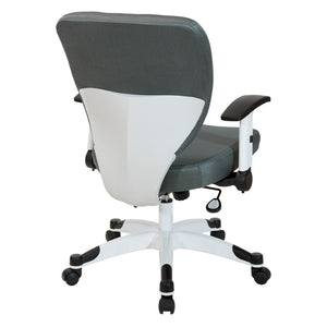 OSP Home Furnishings Padded Managers Chair with Mesh Back Lumbar Support and Ergonomic Synchro Tilt Control 5200W-2M