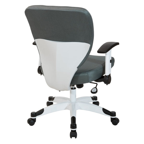 OSP Home Furnishings Padded Managers Chair with Mesh Back Lumbar Support and Ergonomic Synchro Tilt Control 5200W-2M
