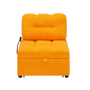 English Elm 40.20 Inch Convertible Teddy Fabric Sofa Bed Compact Sleeper for Apartment Living Room W1658P216827