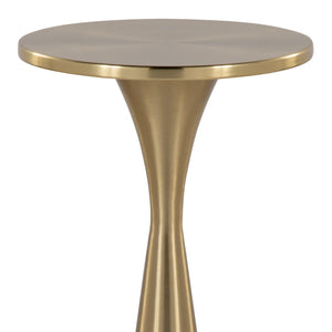 English Elm 22" Hourglass Metal Accent Table Sculptural Brass Finish for Living Room or Lounge B202P223388