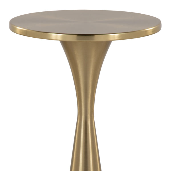 English Elm 22" Hourglass Metal Accent Table Sculptural Brass Finish for Living Room or Lounge B202P223388