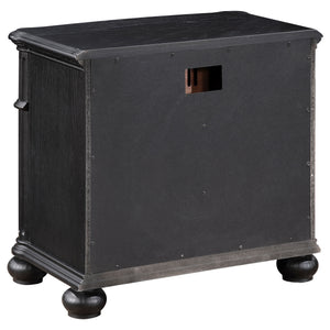 English Elm Taylor Black 3-Drawer Nightstand with Felt-Lined Organizer, Antique Copper Pulls, Sleek Bedroom Storage B062P299900