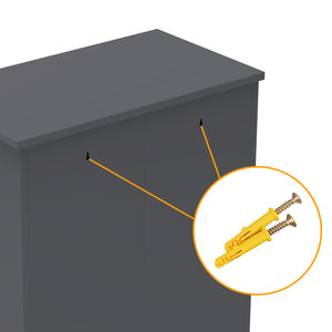 English Elm 47'' Heavy-Duty Metal Tool Storage Cabinet Slate - Space-Saving Wall Mount, Adjustable Shelves, Pegboard Organizer W3387P351632