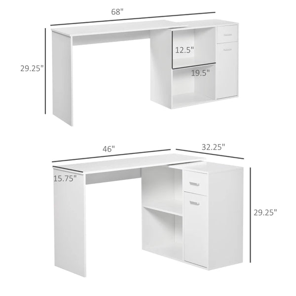 English Elm Rotating Corner Workstation with Hutch Shelving and Farmhouse X-frame Base T3971P470632