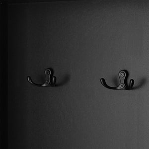 English Elm Tall Bathroom Storage Cabinet - Freestanding With Adjustable Shelves, Hooks & Modern Black Design N725P241834B-GIGA