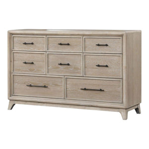English Elm 1pc Eight Drawer Oak Veneer Dresser Rubberwood Frame Matte Hardware Bedroom Storage B2741P460888
