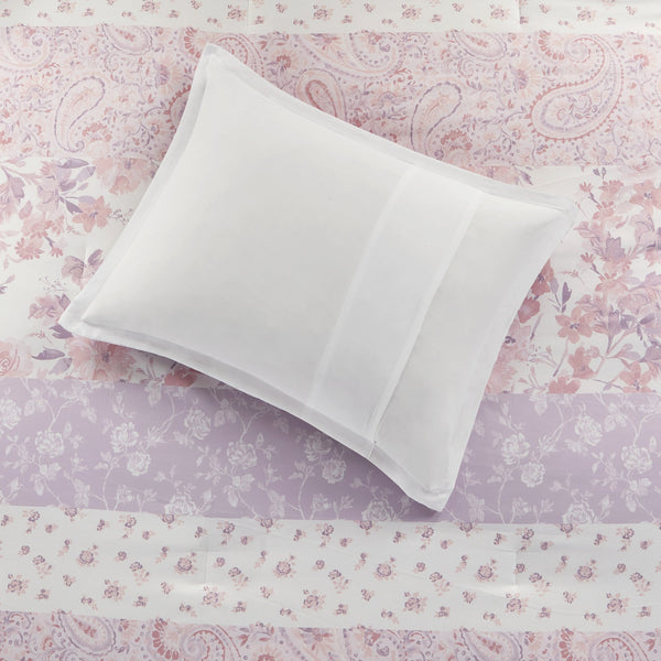 English Elm Floral Paisley Comforter Set Twin/Twin XL - Soft Microfiber, Anti-Microbial, Decorative Pillows Pink 19.68 L x 12.99 W x 6.3 H B035P294217