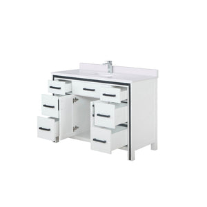 English Elm White Bath Vanity With 48" Quartz Top, Soft-Close Storage, And Faucet Set For A Timeless Upgrade B2731P260601-GIGA