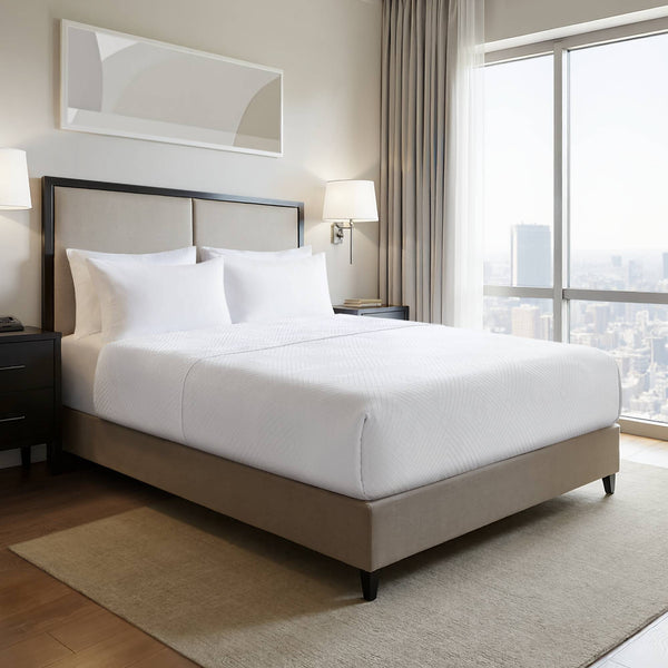 English Elm 1-piece Jacquard Polyester Coverlet Tailored Knife-edge Finish for Full Queen Beds B035P437496