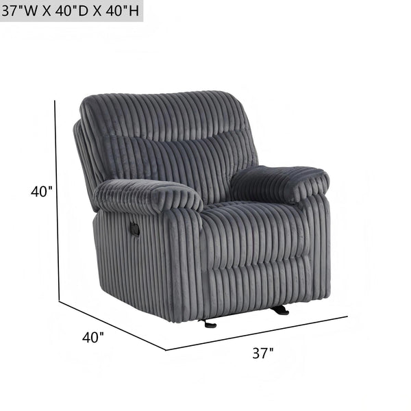 English Elm Comfy Oversized Rocker Recliner with Velvet Upholstery and Chaise Pad Support B078P473036