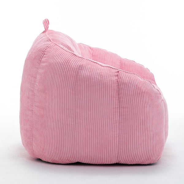English Elm Giant Corduroy Bean Bag with Armrests Shredded Foam Lounge Chair for Living Room Pink W2200P442630