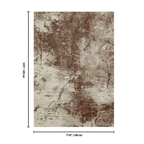 English Elm Artistic Taupe Low Pile Area Rug Machine Made in Turkey for Living and Dining Rooms B186P428944