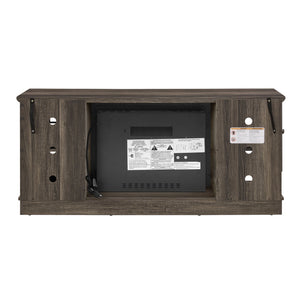 English Elm 58" Modern TV Stand with 18" Electric Fireplace, Faux Stone Mantel, Ample Storage & Cable Management for Living Room Comfort and Style Grey W2275S00027