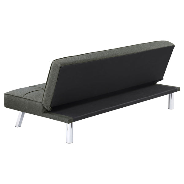 English Elm Joel Grey Tufted Convertible Sofa Bed with Plush Cushioning, Metal Legs, Modern Grey Elegance B062P344956