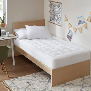 JLA Home Madison Park - Overfilled Plush Mattress Pad with Waterproof Barrier, Hypoallergenic Down-Alternative, Deep Pocket (18") - OEKO-TEX Certified Comfort MP16-3144