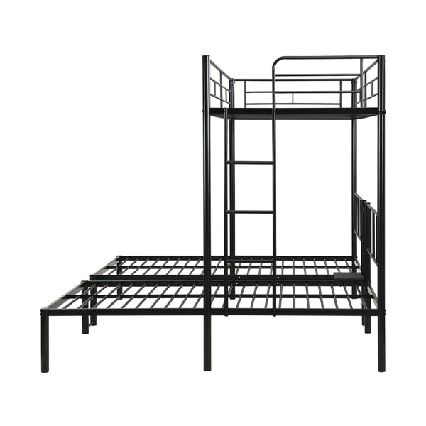 English Elm Twin Triple Bunk Bed - Sturdy Metal Frame With Safety Rail, Vertical Ladder & Storage Shelf For Kids W311S00061-GIGA