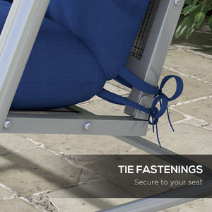 English Elm Outsunny Tufted Patio Bench Cushion Set Polyester Fill Water Resistant Outdoor Seat Blue W2225P174513
