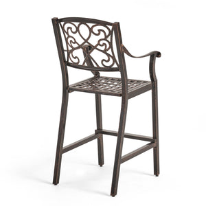 English Elm Christopher Knight Home® - WATERBURY Irene Outdoor 28" Aluminum Barstool Set of 2 – Copper Cast Aluminum, Weather-Resistant Elegance 65143.00