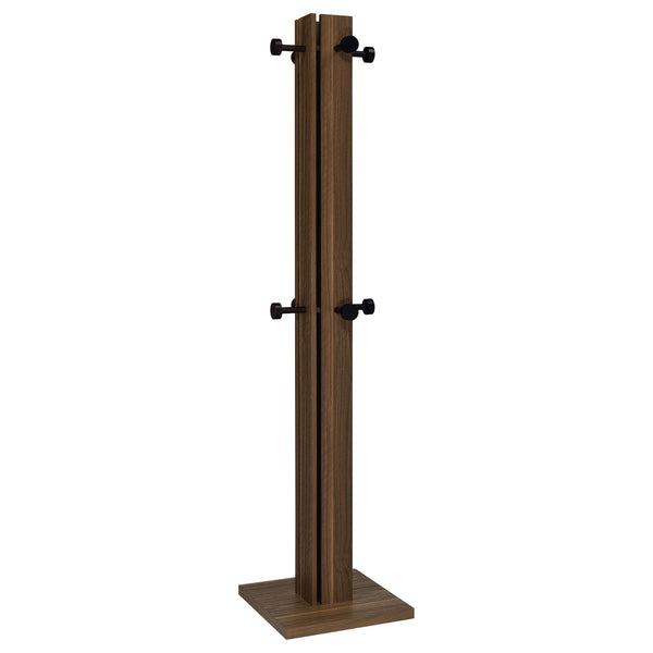 English Elm Rawlins Walnut Engineered Wood Coat Rack - Mid-Century Rustic Wall Organizer with 8 Black Hook Caps (72") B062P375524