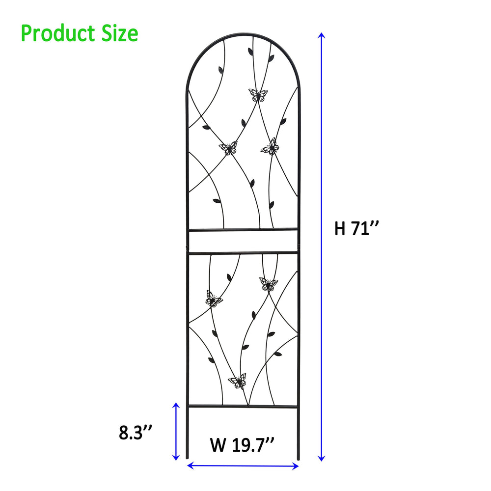 English Elm 4 Pack Powder-coated Metal Garden Trellis Panels Rustproof Climbing Plant Support Outdoor W1586P268059