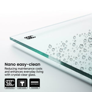 English Elm 60*66"Fixed Premium Sliding Shower Door With Clear Tempered Glass & Stainless Steel Hardware, Leak-Proof T3177P320596