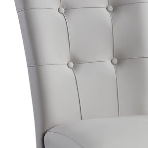 English Elm Charnell Gray Faux Leather Side Chair Set of 2 with Oak Finish, 60mm Cushioned Seat, 220lb Capacity B2726P288760