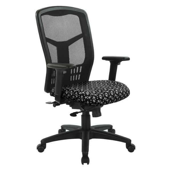 OSP Home Furnishings Progrid® Ergonomic Mesh High Back Office Chair with Lumbar Support and Adjustable Arms Domino 90662-K107