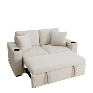 English Elm 101.2" Modular Chenille Sectional Sofa with Tufted Cushions and Deep Seating for Living Room Beige N719S001935A