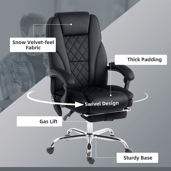 English Elm Vinsetto Massage Executive Office Chair Heated Reclining Seat with Footrest Support W2225P485642
