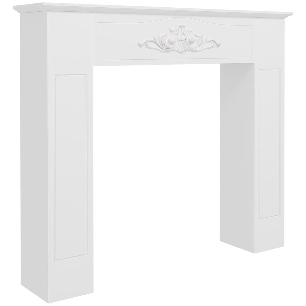 English Elm Homcom Fir Wood Fireplace Mantel Surround Distressed Farmhouse Shelf Cottage Decor W2225P250001