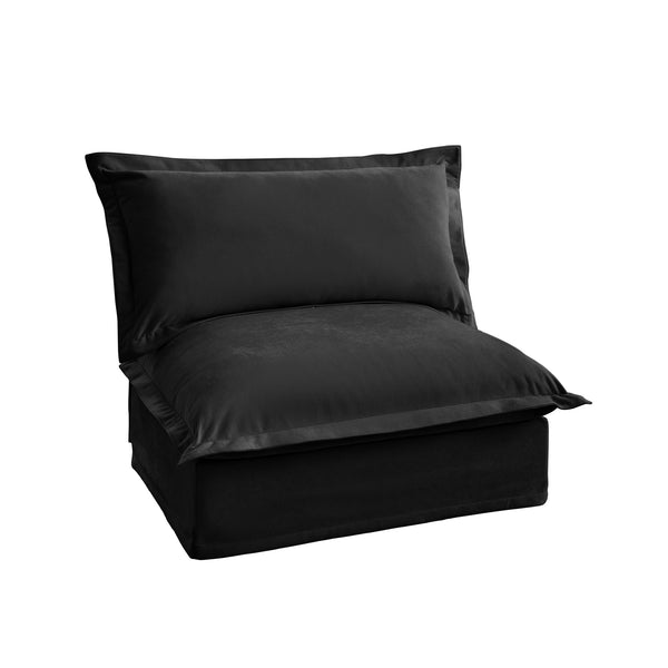 English Elm Koala Armless Chenille Sofa Deep Seat High Back Wrap Pillow Living Room Couch W3041P281153